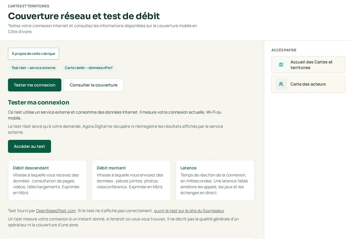 Aperçu réel de Test de débit